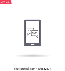 Smartphone email or sms icon. Mobile mail sign symbol.