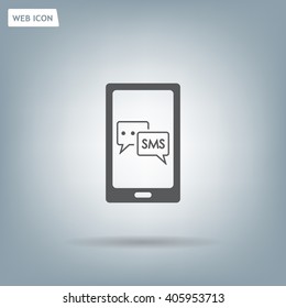 Smartphone email or sms icon. Mobile mail sign simbol.