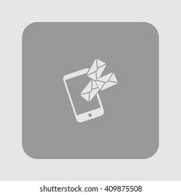 Smartphone email or sms icon. Mobile mail sign simbol.