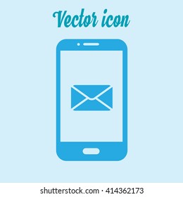 Smartphone email or sms icon. Mobile mail sign simbol.