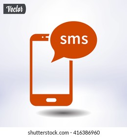 Smartphone email or sms icon. Mobile mail sign simbol.