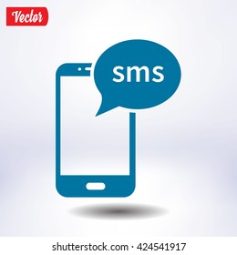 Smartphone email or sms icon. Mobile mail sign simbol.