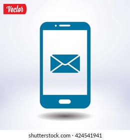 Smartphone email or sms icon. Mobile mail sign simbol.