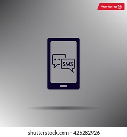 Smartphone email or sms icon. Mobile mail sign simbol.