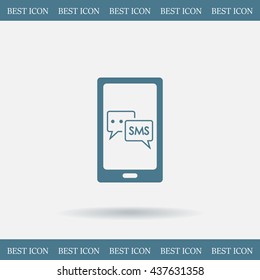 Smartphone email or sms icon. Mobile mail sign simbol.