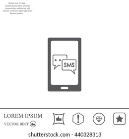 Smartphone email or sms icon. Mobile mail sign simbol.
