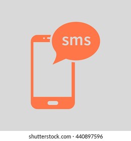 Smartphone email or sms icon. Mobile mail sign simbol.