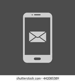 Smartphone email or sms icon. Mobile mail sign simbol.