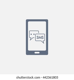 Smartphone email or sms icon. Mobile mail sign simbol.