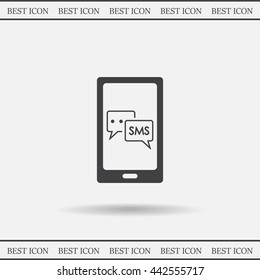 Smartphone email or sms icon. Mobile mail sign simbol.