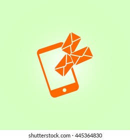 Smartphone email or sms icon. Mobile mail sign simbol.