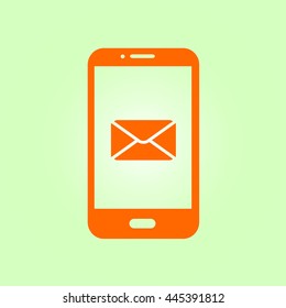 Smartphone email or sms icon. Mobile mail sign simbol.