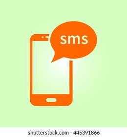 Smartphone email or sms icon. Mobile mail sign simbol.