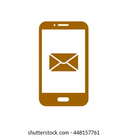 Smartphone email or sms icon. Mobile mail sign simbol.
