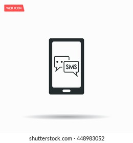 Smartphone email or sms icon. Mobile mail sign simbol.