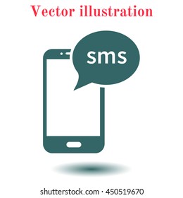 Smartphone email or sms icon. Mobile mail sign simbol.