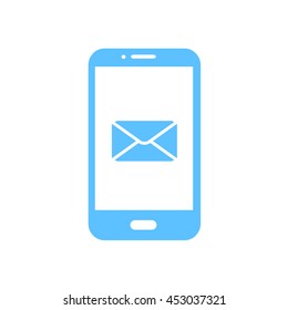 Smartphone email or sms icon. Mobile mail sign symbol.