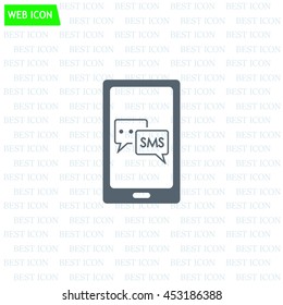 Smartphone email or sms icon. Mobile mail sign simbol.