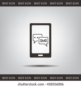 Smartphone email or sms icon. Mobile mail sign simbol.