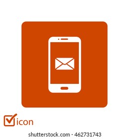 Smartphone email or sms icon. Mobile mail sign simbol.