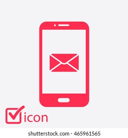 Smartphone email or sms icon. Mobile mail sign simbol.
