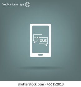 Smartphone email or sms icon. Mobile mail sign simbol.