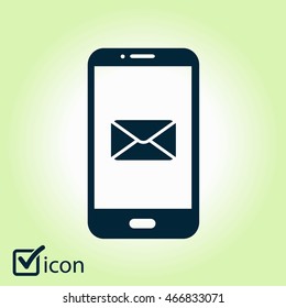 Smartphone email or sms icon. Mobile mail sign simbol.