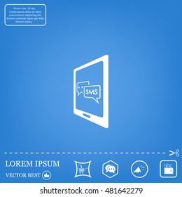 Smartphone email or sms icon. Mobile mail sign simbol.