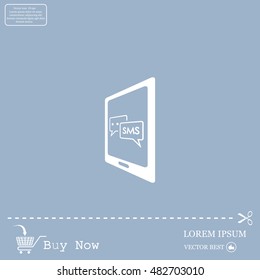 Smartphone email or sms icon. Mobile mail sign simbol.