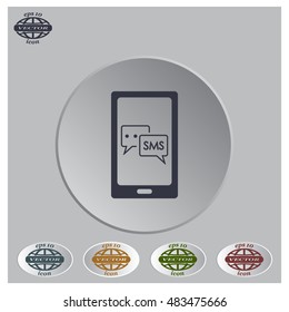 Smartphone email or sms icon. Mobile mail sign simbol.