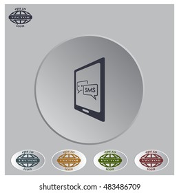 Smartphone email or sms icon. Mobile mail sign simbol.