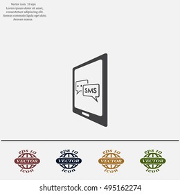 Smartphone email or sms icon. Mobile mail sign simbol.