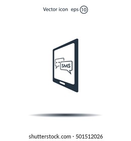 Smartphone email or sms icon. Mobile mail sign simbol.