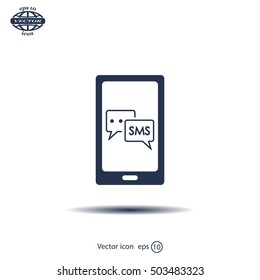 Smartphone email or sms icon. Mobile mail sign simbol.