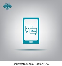 Smartphone email or sms icon. Mobile mail sign simbol.