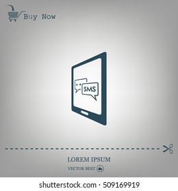 Smartphone email or sms icon. Mobile mail sign simbol.