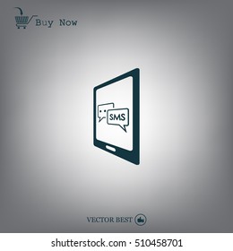 Smartphone email or sms icon. Mobile mail sign simbol.