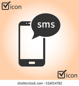 Smartphone email or sms icon. Mobile mail sign simbol.