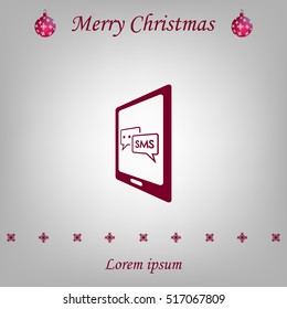 Smartphone email or sms icon. Mobile mail sign simbol.