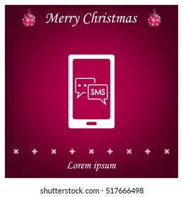 Smartphone email or sms icon. Mobile mail sign simbol.