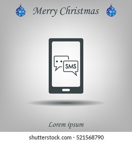 Smartphone email or sms icon. Mobile mail sign simbol.