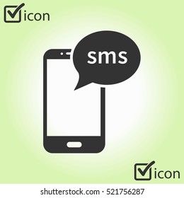 Smartphone email or sms icon. Mobile mail sign simbol.