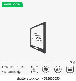 Smartphone email or sms icon. Mobile mail sign symbol.