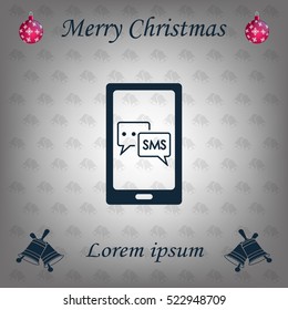 Smartphone email or sms icon. Mobile mail sign symbol.