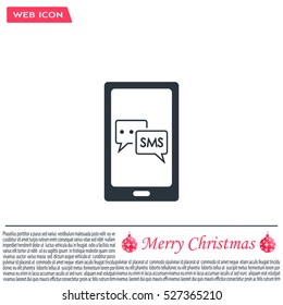 Smartphone email or sms icon. Mobile mail sign simbol.
