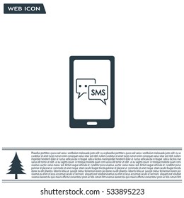 Smartphone email or sms icon. Mobile mail sign simbol.