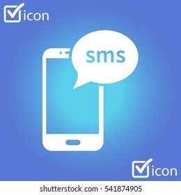 Smartphone email or sms icon. Mobile mail sign symbol.