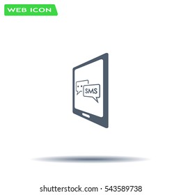 Smartphone email or sms icon. Mobile mail sign simbol.