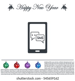 Smartphone email or sms icon. Mobile mail sign simbol.
