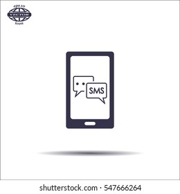 Smartphone email or sms icon. Mobile mail sign simbol.